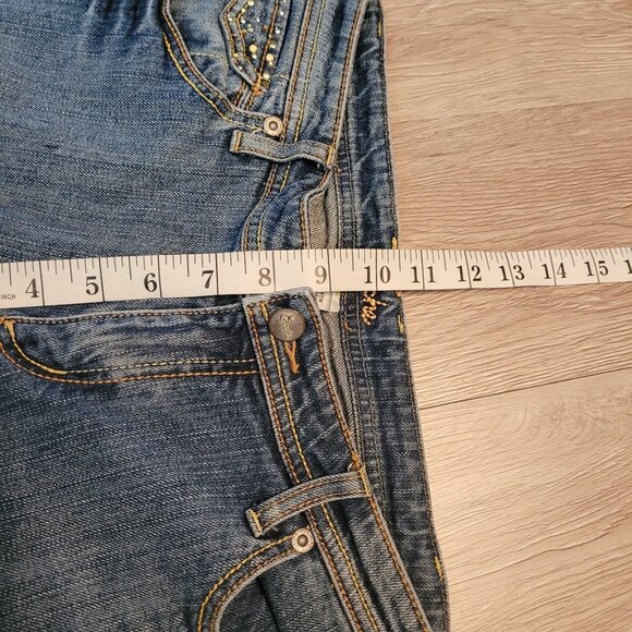 VTG Cache Jeans Women 8 Bootcut Low Rise Embellished Button Flap Pockets Western - Picture 7 of 10